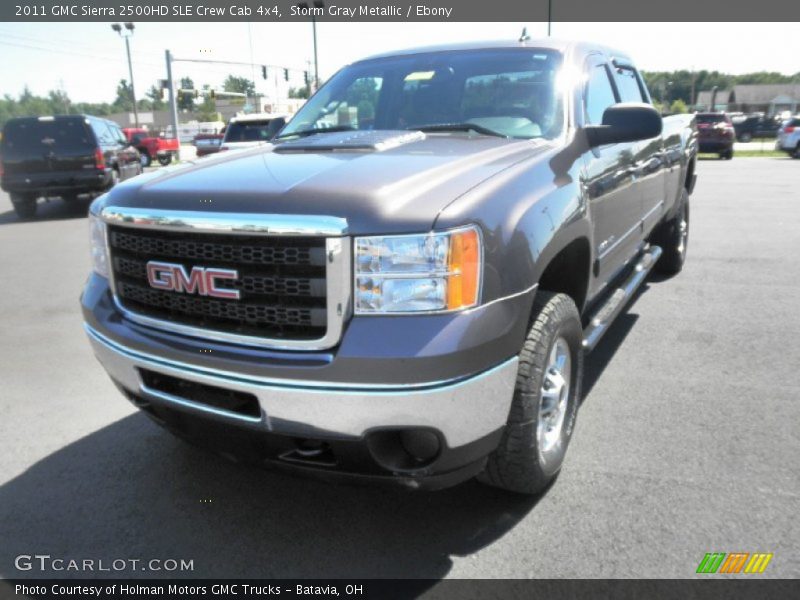 Storm Gray Metallic / Ebony 2011 GMC Sierra 2500HD SLE Crew Cab 4x4