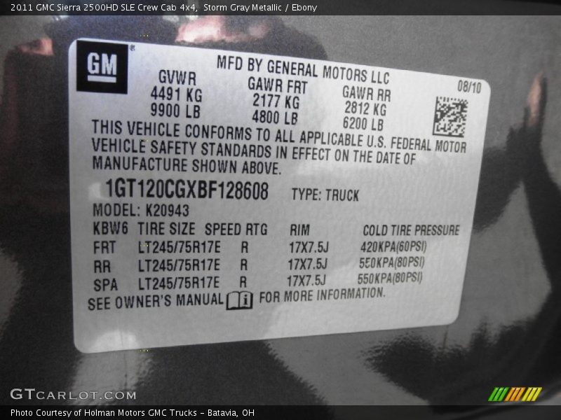 Storm Gray Metallic / Ebony 2011 GMC Sierra 2500HD SLE Crew Cab 4x4