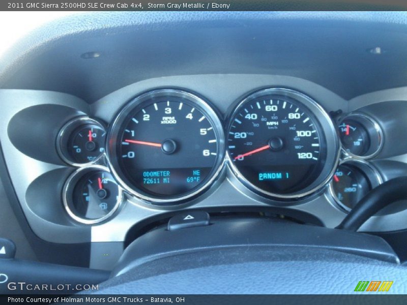Storm Gray Metallic / Ebony 2011 GMC Sierra 2500HD SLE Crew Cab 4x4