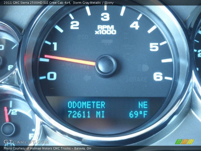Storm Gray Metallic / Ebony 2011 GMC Sierra 2500HD SLE Crew Cab 4x4