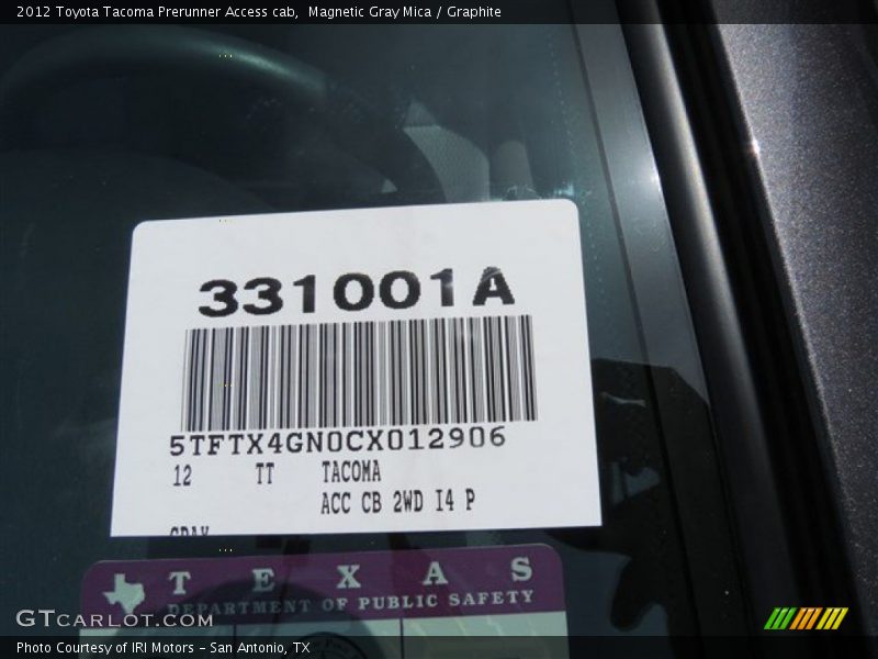 Magnetic Gray Mica / Graphite 2012 Toyota Tacoma Prerunner Access cab