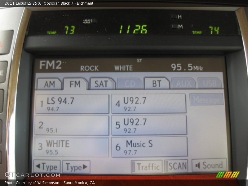 Obsidian Black / Parchment 2011 Lexus ES 350
