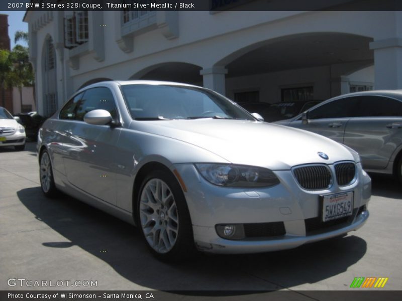 Titanium Silver Metallic / Black 2007 BMW 3 Series 328i Coupe