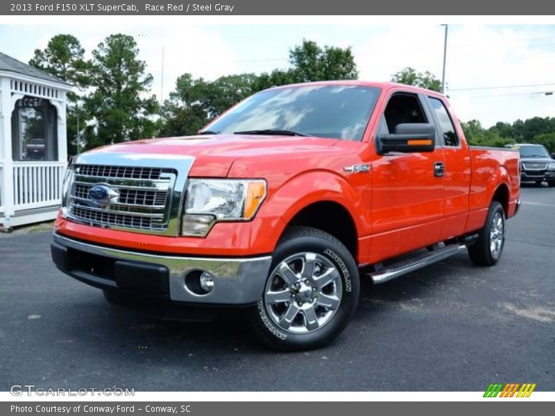 Race Red / Steel Gray 2013 Ford F150 XLT SuperCab