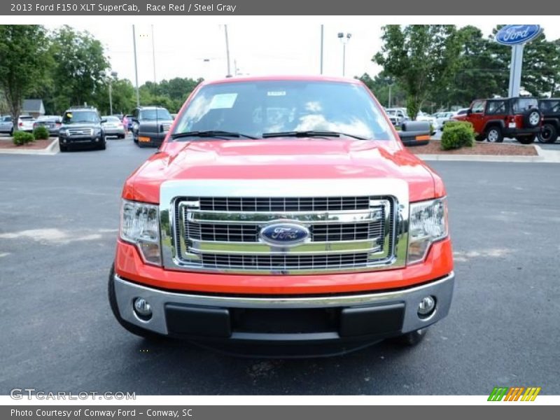 Race Red / Steel Gray 2013 Ford F150 XLT SuperCab