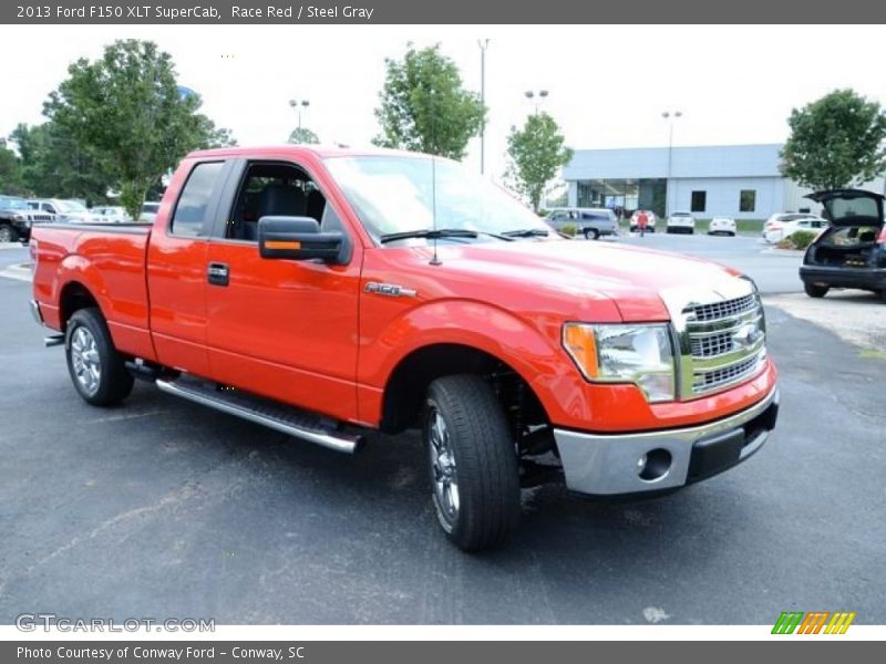 Race Red / Steel Gray 2013 Ford F150 XLT SuperCab