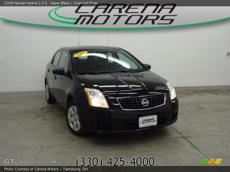 Super Black / Charcoal/Steel 2008 Nissan Sentra 2.0 S