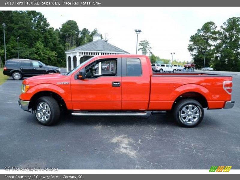 Race Red / Steel Gray 2013 Ford F150 XLT SuperCab