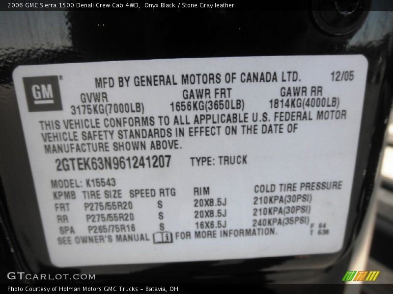 Onyx Black / Stone Gray leather 2006 GMC Sierra 1500 Denali Crew Cab 4WD