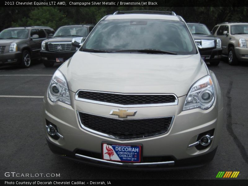 Champagne Silver Metallic / Brownstone/Jet Black 2013 Chevrolet Equinox LTZ AWD