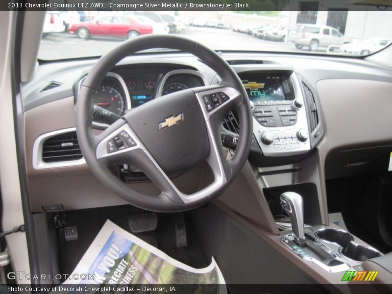 Champagne Silver Metallic / Brownstone/Jet Black 2013 Chevrolet Equinox LTZ AWD