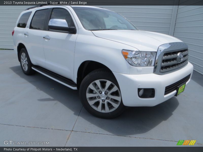 Super White / Sand Beige 2013 Toyota Sequoia Limited