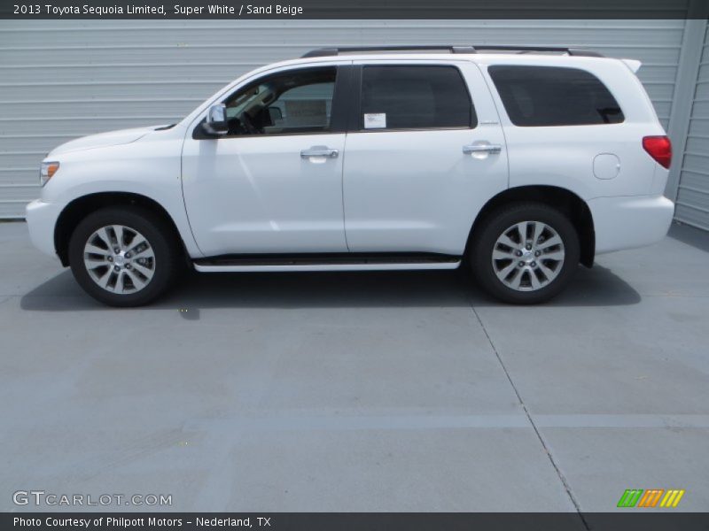 Super White / Sand Beige 2013 Toyota Sequoia Limited