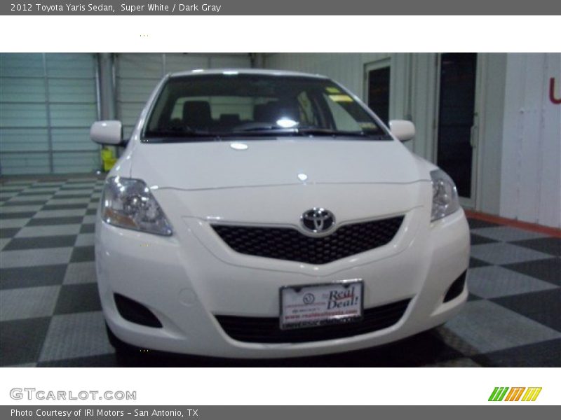 Super White / Dark Gray 2012 Toyota Yaris Sedan