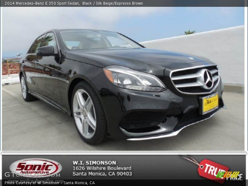 Black / Silk Beige/Espresso Brown 2014 Mercedes-Benz E 350 Sport Sedan