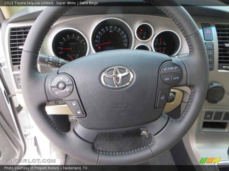 Super White / Sand Beige 2013 Toyota Sequoia Limited