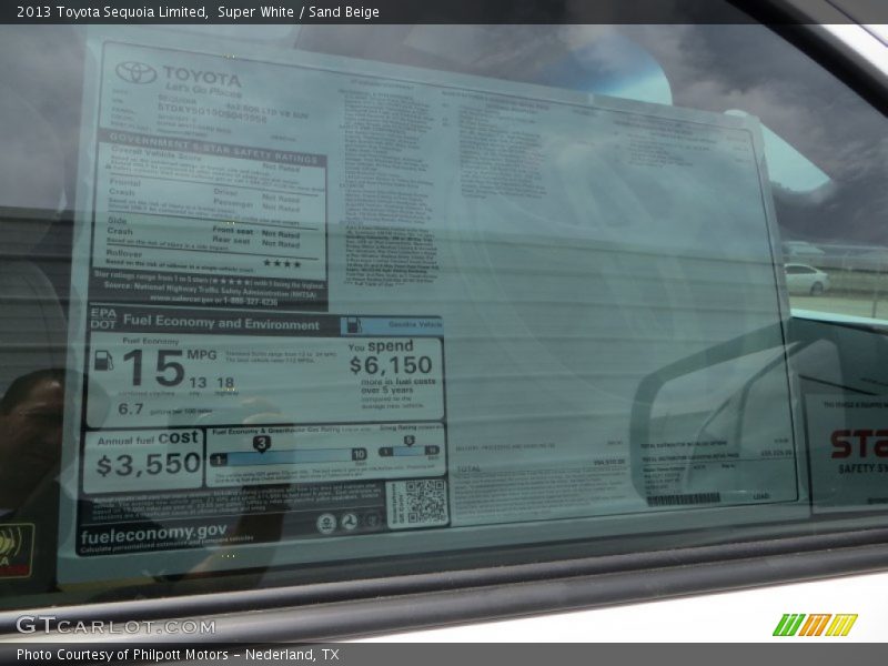 Super White / Sand Beige 2013 Toyota Sequoia Limited