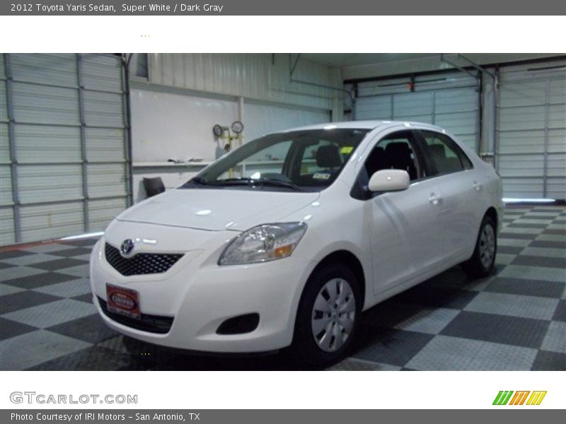 Super White / Dark Gray 2012 Toyota Yaris Sedan