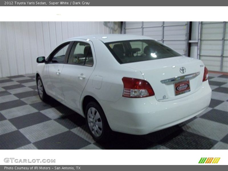 Super White / Dark Gray 2012 Toyota Yaris Sedan