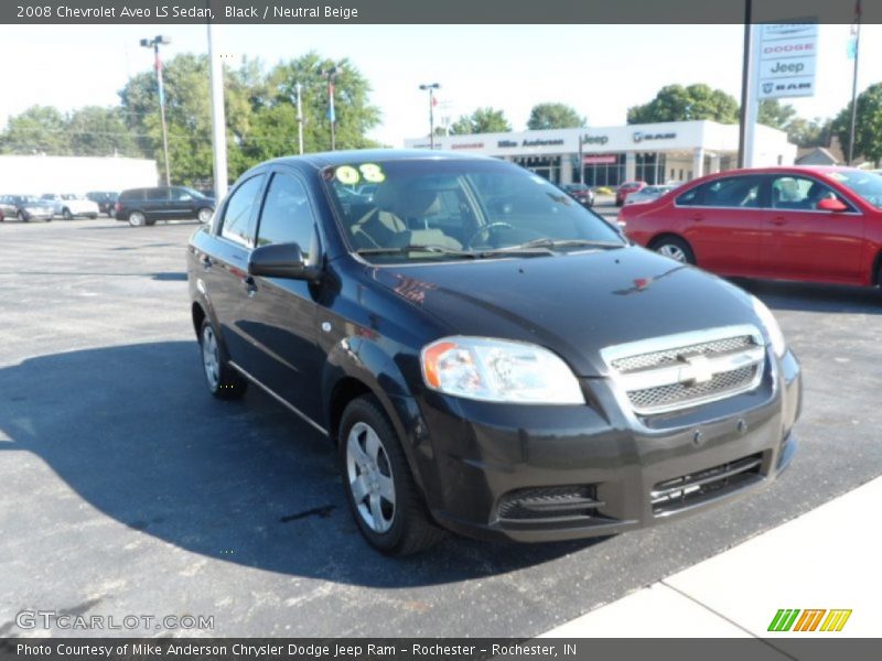 Black / Neutral Beige 2008 Chevrolet Aveo LS Sedan