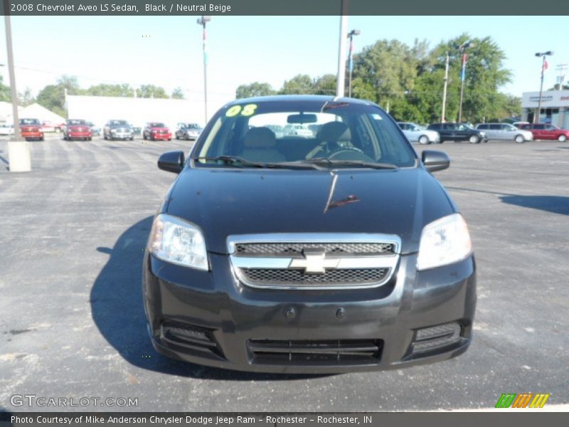 Black / Neutral Beige 2008 Chevrolet Aveo LS Sedan