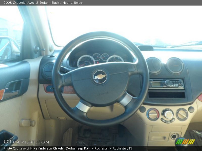 Black / Neutral Beige 2008 Chevrolet Aveo LS Sedan