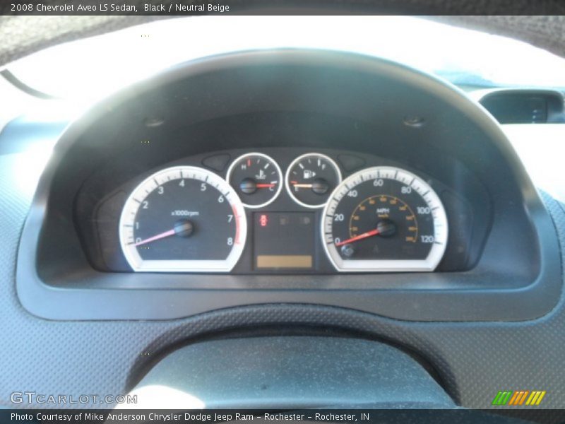 Black / Neutral Beige 2008 Chevrolet Aveo LS Sedan