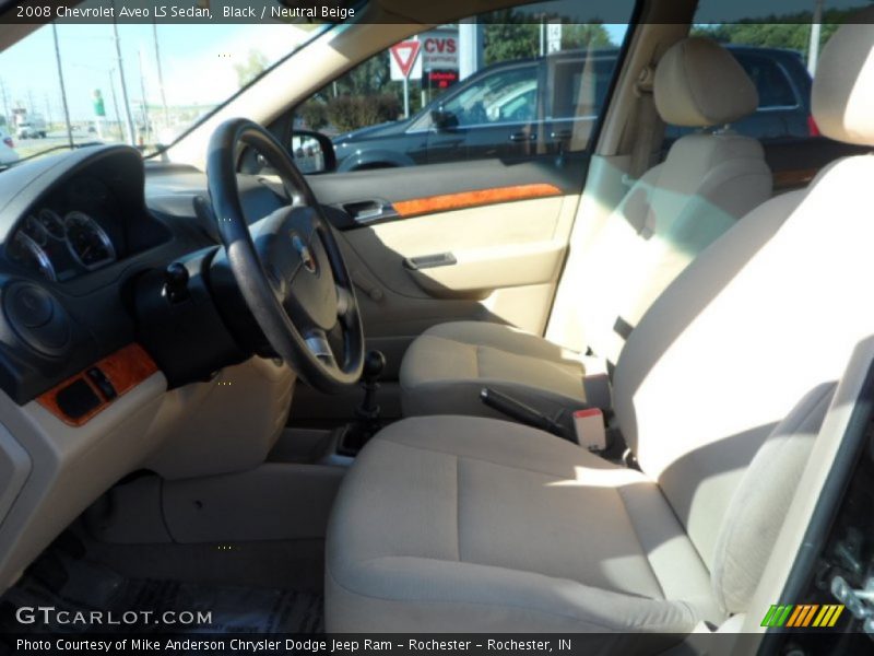 Black / Neutral Beige 2008 Chevrolet Aveo LS Sedan