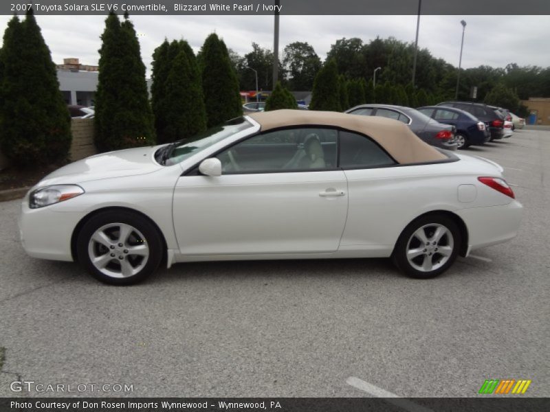 Blizzard White Pearl / Ivory 2007 Toyota Solara SLE V6 Convertible