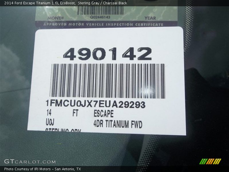 Sterling Gray / Charcoal Black 2014 Ford Escape Titanium 1.6L EcoBoost