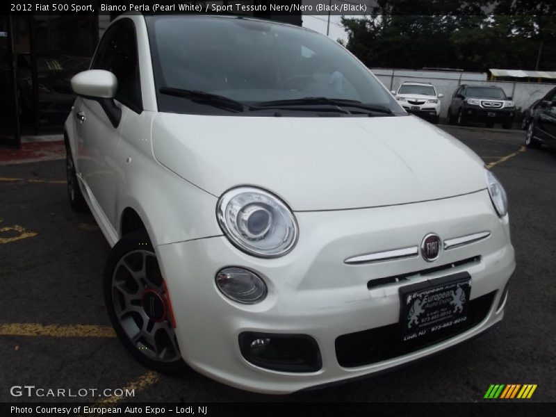 Bianco Perla (Pearl White) / Sport Tessuto Nero/Nero (Black/Black) 2012 Fiat 500 Sport