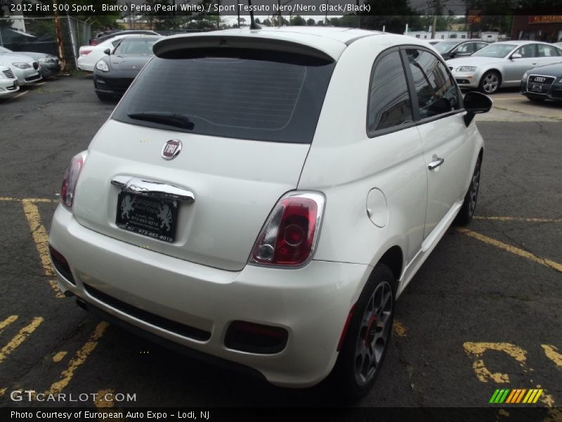 Bianco Perla (Pearl White) / Sport Tessuto Nero/Nero (Black/Black) 2012 Fiat 500 Sport