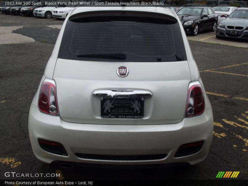 Bianco Perla (Pearl White) / Sport Tessuto Nero/Nero (Black/Black) 2012 Fiat 500 Sport