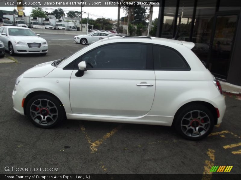 Bianco Perla (Pearl White) / Sport Tessuto Nero/Nero (Black/Black) 2012 Fiat 500 Sport