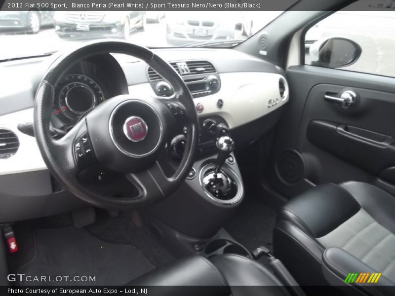 Bianco Perla (Pearl White) / Sport Tessuto Nero/Nero (Black/Black) 2012 Fiat 500 Sport