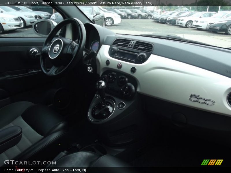 Bianco Perla (Pearl White) / Sport Tessuto Nero/Nero (Black/Black) 2012 Fiat 500 Sport