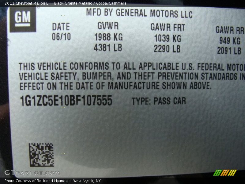 Black Granite Metallic / Cocoa/Cashmere 2011 Chevrolet Malibu LT