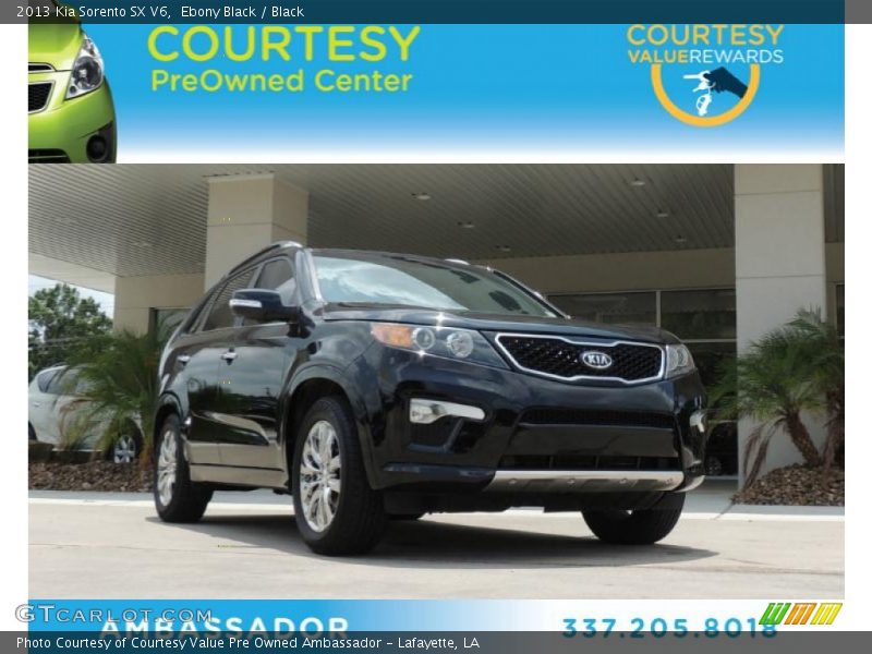 Ebony Black / Black 2013 Kia Sorento SX V6