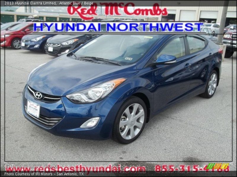 Atlantic Blue / Beige 2013 Hyundai Elantra Limited