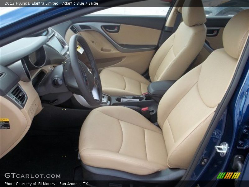 Atlantic Blue / Beige 2013 Hyundai Elantra Limited