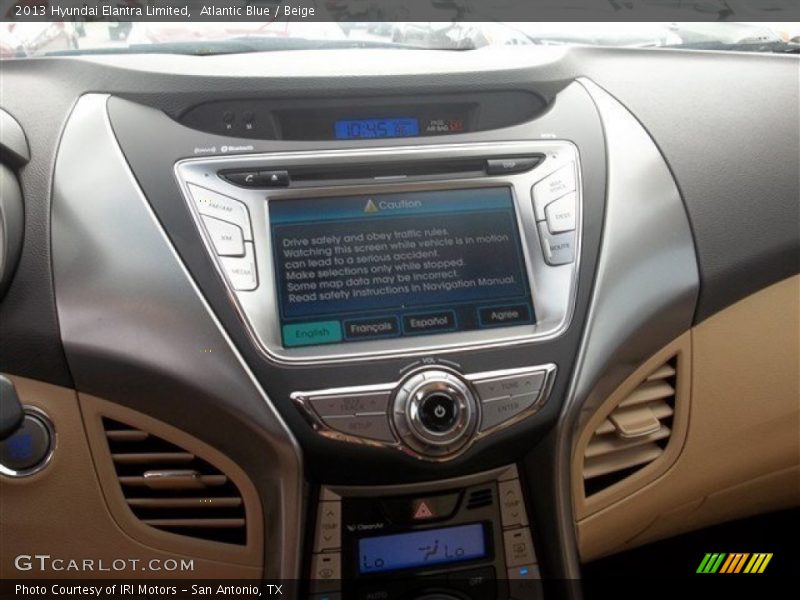 Atlantic Blue / Beige 2013 Hyundai Elantra Limited