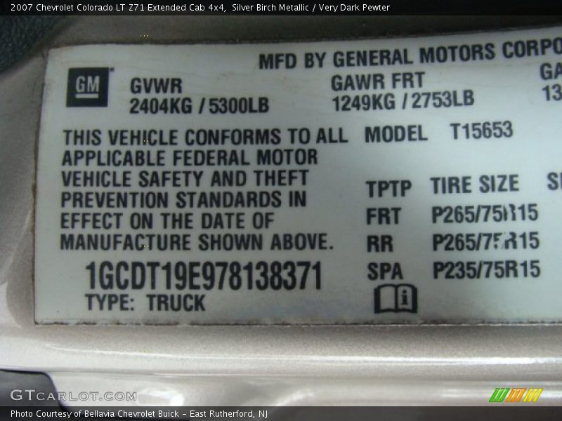 Silver Birch Metallic / Very Dark Pewter 2007 Chevrolet Colorado LT Z71 Extended Cab 4x4
