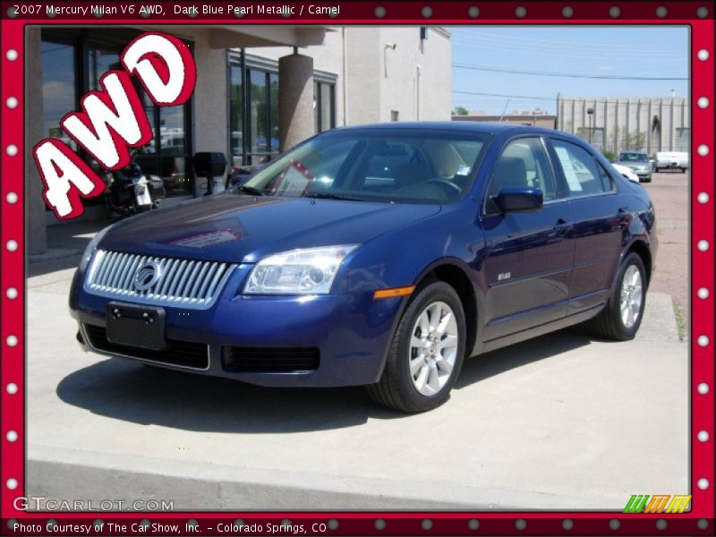 Dark Blue Pearl Metallic / Camel 2007 Mercury Milan V6 AWD