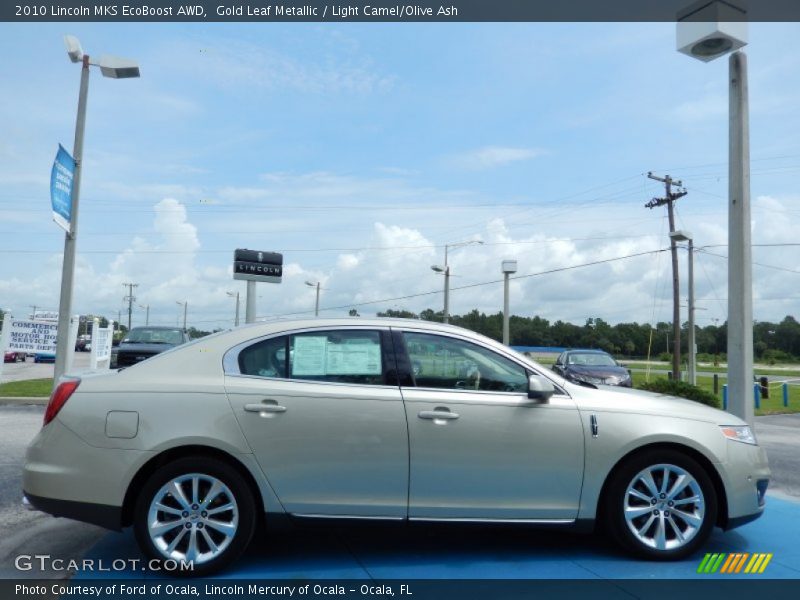 Gold Leaf Metallic / Light Camel/Olive Ash 2010 Lincoln MKS EcoBoost AWD
