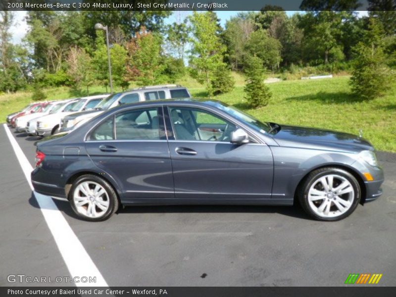 Steel Grey Metallic / Grey/Black 2008 Mercedes-Benz C 300 4Matic Luxury
