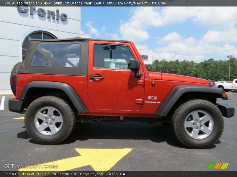 Sunburst Orange Pearl Coat / Dark Slate Gray/Medium Slate Gray 2009 Jeep Wrangler X 4x4