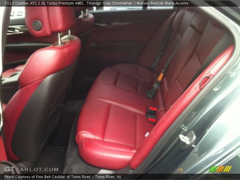 Thunder Gray ChromaFlair / Morello Red/Jet Black Accents 2013 Cadillac ATS 2.0L Turbo Premium AWD