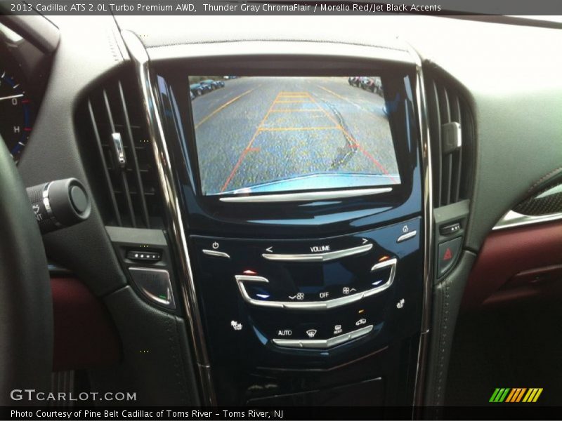 Thunder Gray ChromaFlair / Morello Red/Jet Black Accents 2013 Cadillac ATS 2.0L Turbo Premium AWD