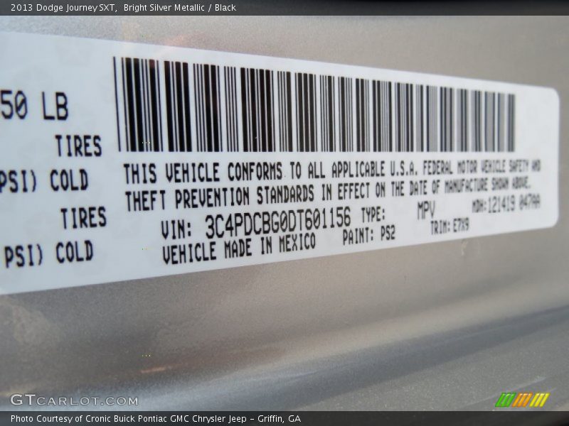 Bright Silver Metallic / Black 2013 Dodge Journey SXT