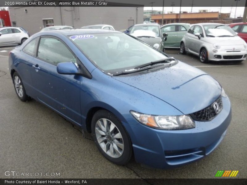 Atomic Blue Metallic / Gray 2010 Honda Civic EX Coupe